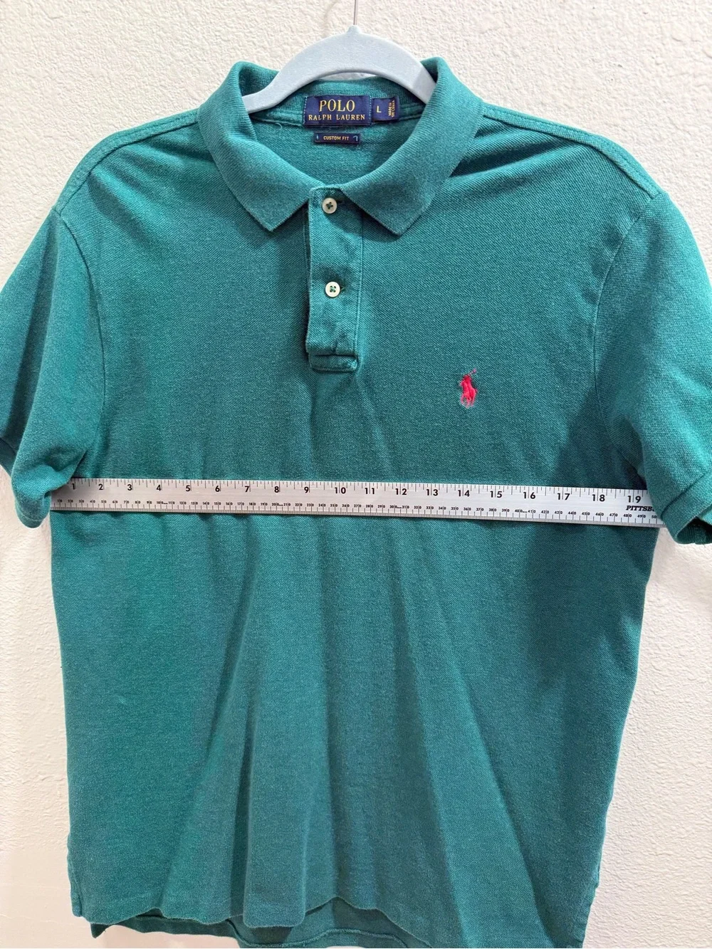 Polo Ralph Lauren Mens Green Short-Sleeve Iconic Mesh Polo Custom Fit Medium